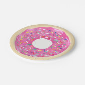 Roze Sprinkle Donuts Modern Verjaardagsfeest Papieren Bordje (Gekanteld)