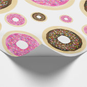 Roze Sprinkle Donuts Modern Verjaardagsfeestje Leu Cadeaupapier (Hoek)