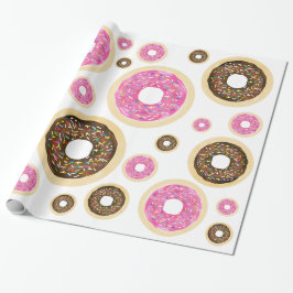 Roze Sprinkle Donuts Modern Verjaardagsfeestje Leu Cadeaupapier