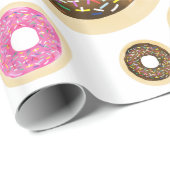 Roze Sprinkle Donuts Modern Verjaardagsfeestje Leu Cadeaupapier (Rol Hoek)