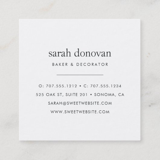 Roze Sprinkle Doughnut Vierkante Visitekaartje (Achterkant)