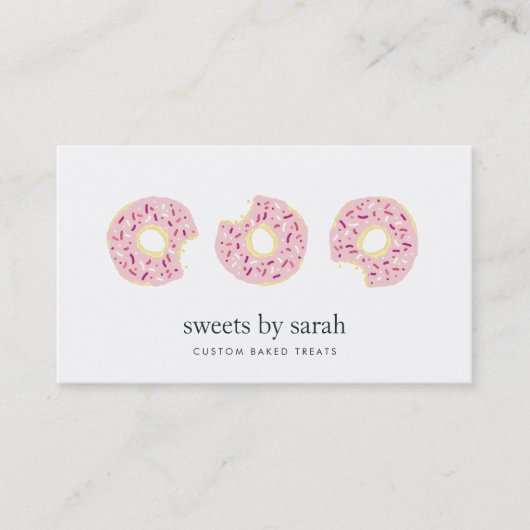 Roze Sprinkle Doughnut Visitekaartje (Voorkant)