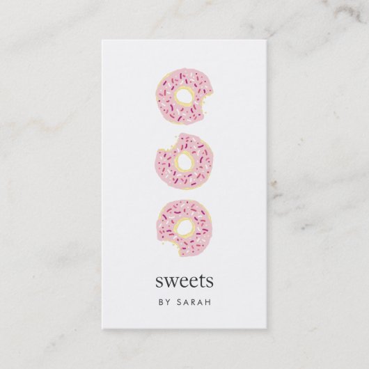 Roze Sprinkle Doughnut Visitekaartje (Voorkant)