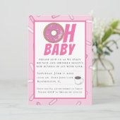 Roze Sprinkles Brunch Baby shower Uitnodiging (Staand voorkant)