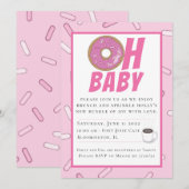 Roze Sprinkles Brunch Baby shower Uitnodiging (Voorkant / Achterkant)