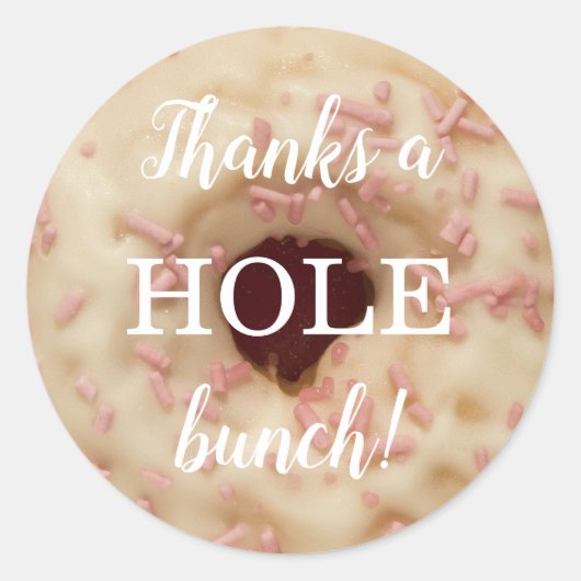 Roze Sprinkles Donut | Dank u wel Ronde Sticker (Voorkant)