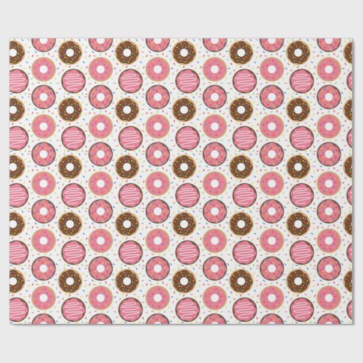 Roze Sprinkles Donuts Cadeaupapier (Vlak)