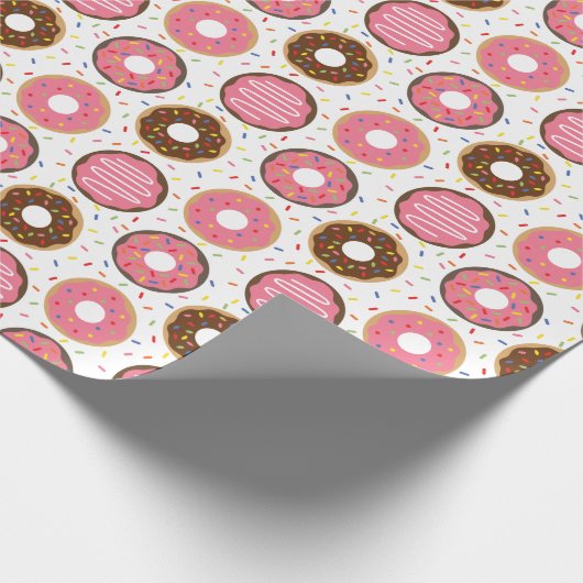 Roze Sprinkles Donuts Cadeaupapier (Hoek)