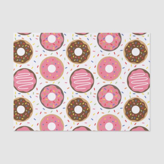 Roze Sprinkles Donuts Tissuepapier (Voorkant)