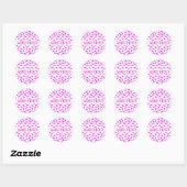 Roze Sprinkles Patroon Aangepast Ronde Sticker (Vel)