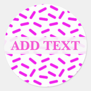 Roze Sprinkles Patroon Aangepast Ronde Sticker