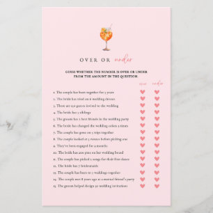 Roze Spritz Over of Under Bruiloftsspel