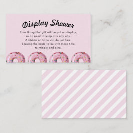 Roze sproeier Donut Display Shower Insert Card Visitekaartje