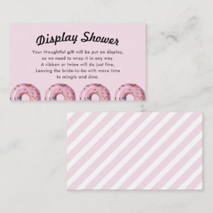 Roze sproeier Donut Display Shower Insert Card Visitekaartje