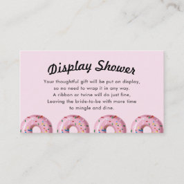 Roze sproeier Donut Display Shower Insert Card Visitekaartje