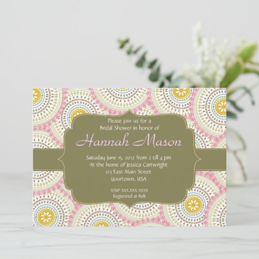 Roze sproeier - Uitnodiging (Staand voorkant)