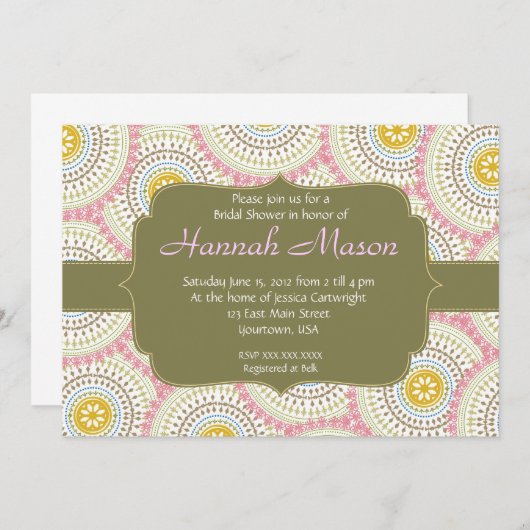 Roze sproeier - Uitnodiging (Voorkant / Achterkant)