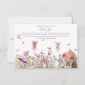 Roze Sprookje Baby shower Bedankt Card (Voorkant)
