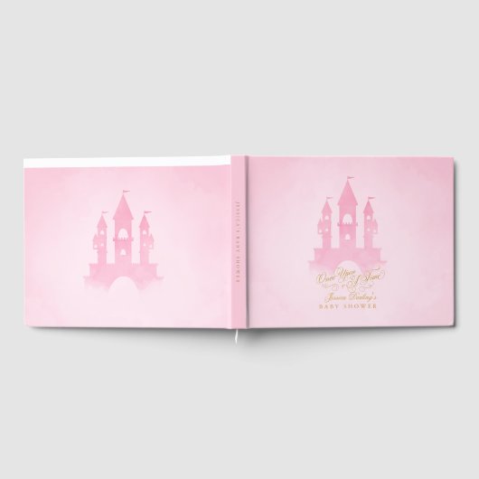 Roze sprookje baby shower Guest Book Gastenboek (Volledig)