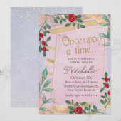 Roze sprookje boek Hoesje met rode rozen Kaart (Voorkant / Achterkant)