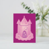 Roze sprookje briefkaart (Staand voorkant)