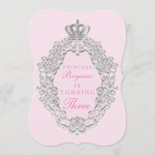 Roze  sprookje Princess Party Invitation Kaart