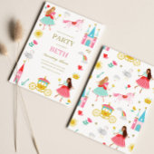 Roze Sprookje Prinses Meisje Verjaardag uitnodigin Kaart