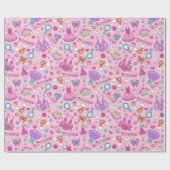 Roze Sprookje Prinses Party Cadeaupapier (Vlak)