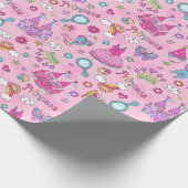 Roze Sprookje Prinses Party Cadeaupapier (Hoek)