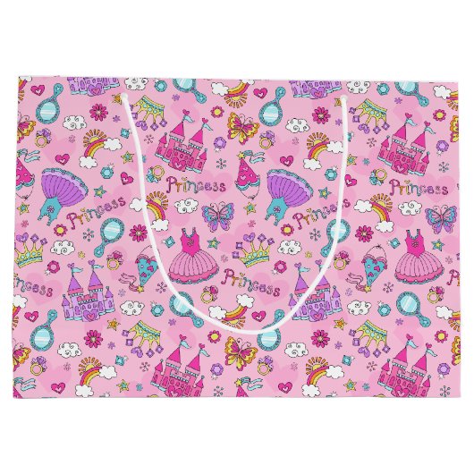 Roze Sprookje Prinses Party Groot Cadeauzakje (Achterkant)