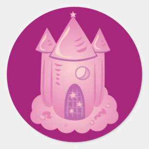Roze sprookje ronde sticker