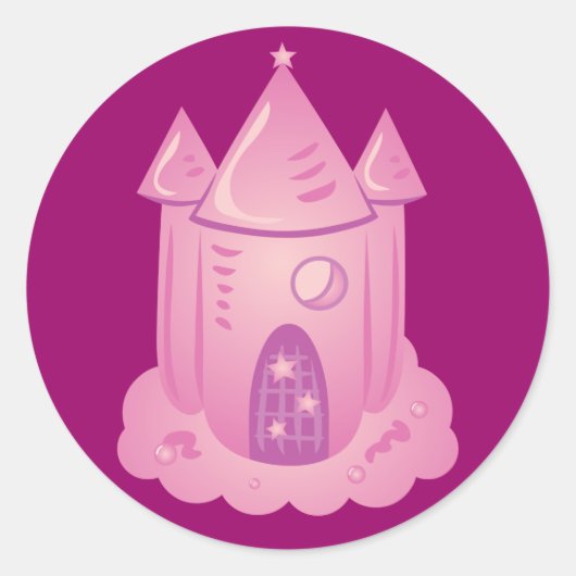 Roze sprookje ronde sticker (Voorkant)