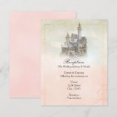 Roze Sprookje Verhalenboek Kasteel bruiloft recept Informatiekaartje (Voorkant / Achterkant)