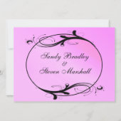 Roze sprookjes bruiloftsinvitaties kaart (Achterkant)