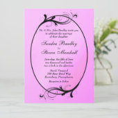 Roze sprookjes bruiloftsinvitaties kaart (Staand voorkant)