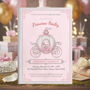 Roze Sprookjes Prinses Verjaardagsfeestje Storyboo Kaart
