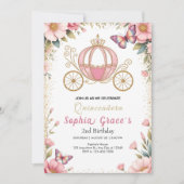 Roze sprookjesachtige Quinceañera Kaart (Voorkant)