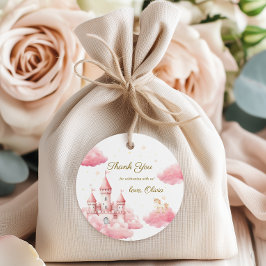 Roze Sprookjeskasteel Party Meisje Verjaardag Bedankjes Labels