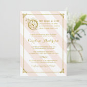 Roze Sprookjesprinses Glitter Baby shower Uitnodig Kaart (Staand voorkant)