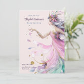 Roze Sprookjesprinses Rozen Meisjes Baby Shower Kaart (Staand voorkant)