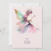 Roze Sprookjesprinses Rozen Meisjes Baby Shower Kaart (Achterkant)