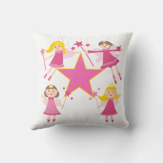 Roze Sprookjesprinsessen Kussen (Achterkant)