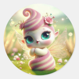 Roze Sprookjessuiker Ronde Sticker