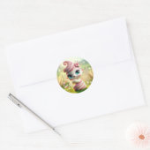 Roze Sprookjessuiker Ronde Sticker (Envelop)