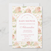 Roze Sprookjestuin Baby Shower Kaart (Voorkant)