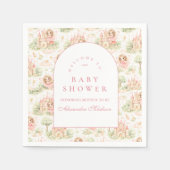 Roze Sprookjestuin Baby Shower Servet (Voorkant)