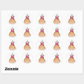 Roze spuit van de Mode Ontwerpretrostijl van de D Ronde Sticker (Vel)