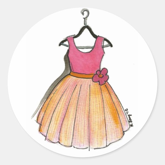Roze spuit van de Mode Ontwerpretrostijl van de D Ronde Sticker (Voorkant)