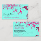 Roze Spuitbus Blauwgroen vaste reinigingsinrichtin Visitekaartje (Voorkant / Achterkant)