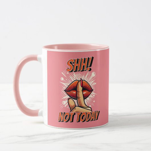 Roze - Ssst! Vandaag geen koffie Mok (Links)